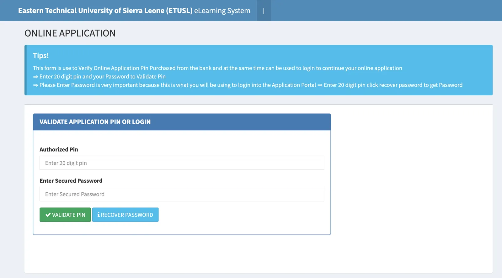 Application portal